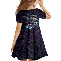 Polynesia Suicide Prevention Awareness Kid Short Sleeve Dress Keep Going The World Needs You