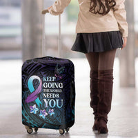 Polynesia Suicide Prevention Awareness Luggage Cover Keep Going The World Needs You
