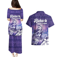 Aloha Hawaii Kauai Island Couples Matching Puletasi and Hawaiian Shirt Hula Till You Drop