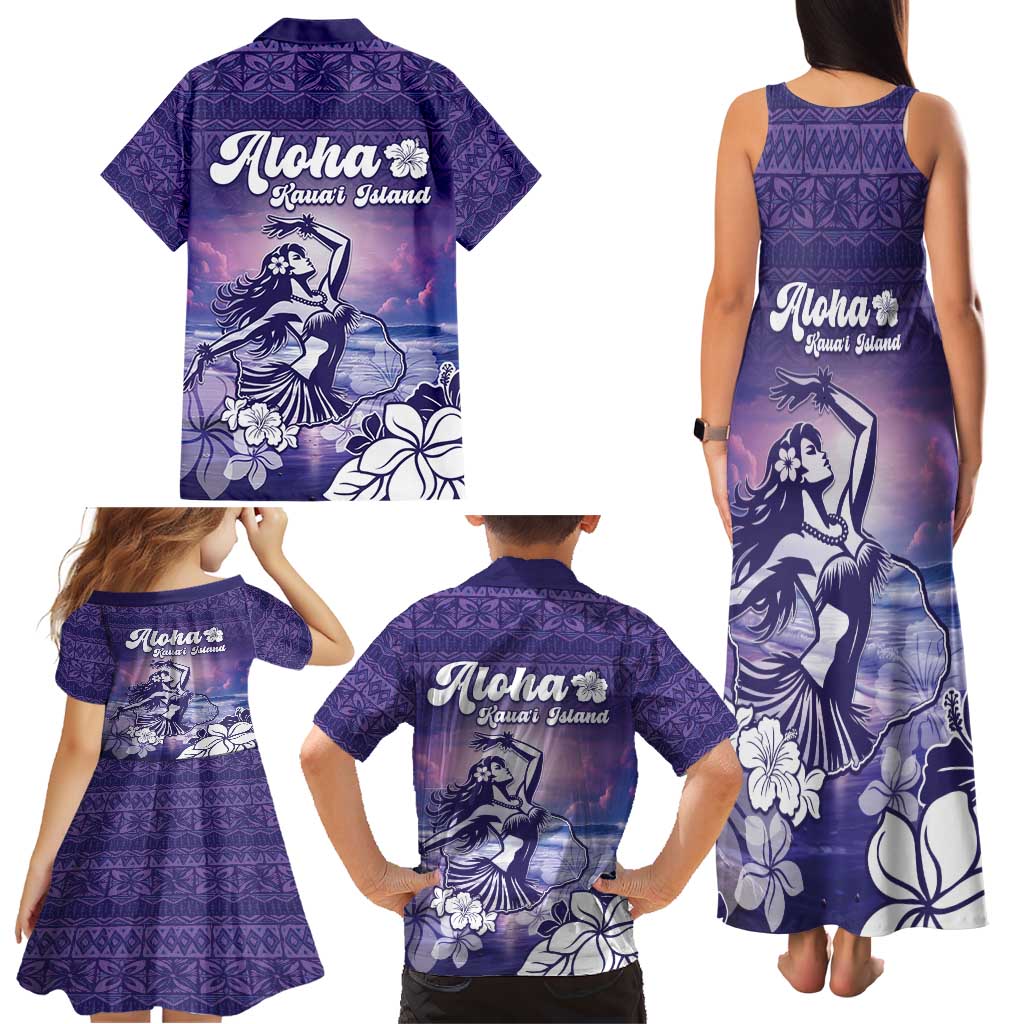 Aloha Hawaii Kauai Island Family Matching Tank Maxi Dress and Hawaiian Shirt Hula Till You Drop