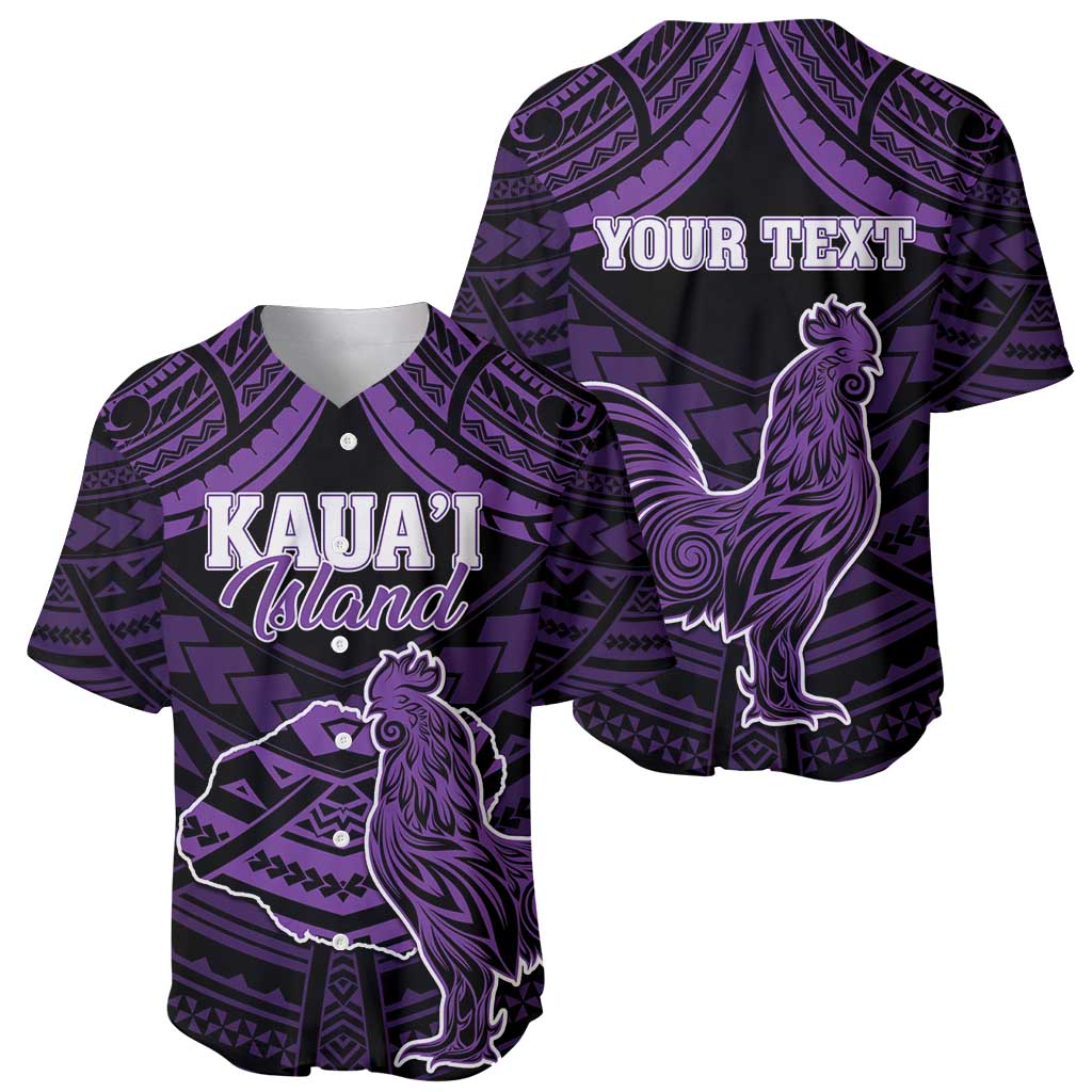 Personalised Hawaii Kauai Island Baseball Jersey Rooster Tribal Tattoo Simple Style