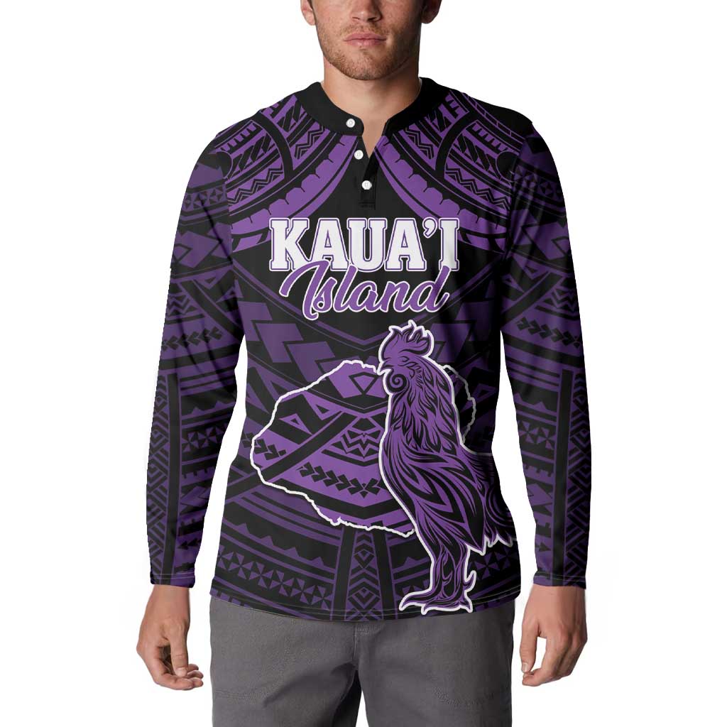 Personalised Hawaii Kauai Island Button Sweatshirt Rooster Tribal Tattoo Simple Style