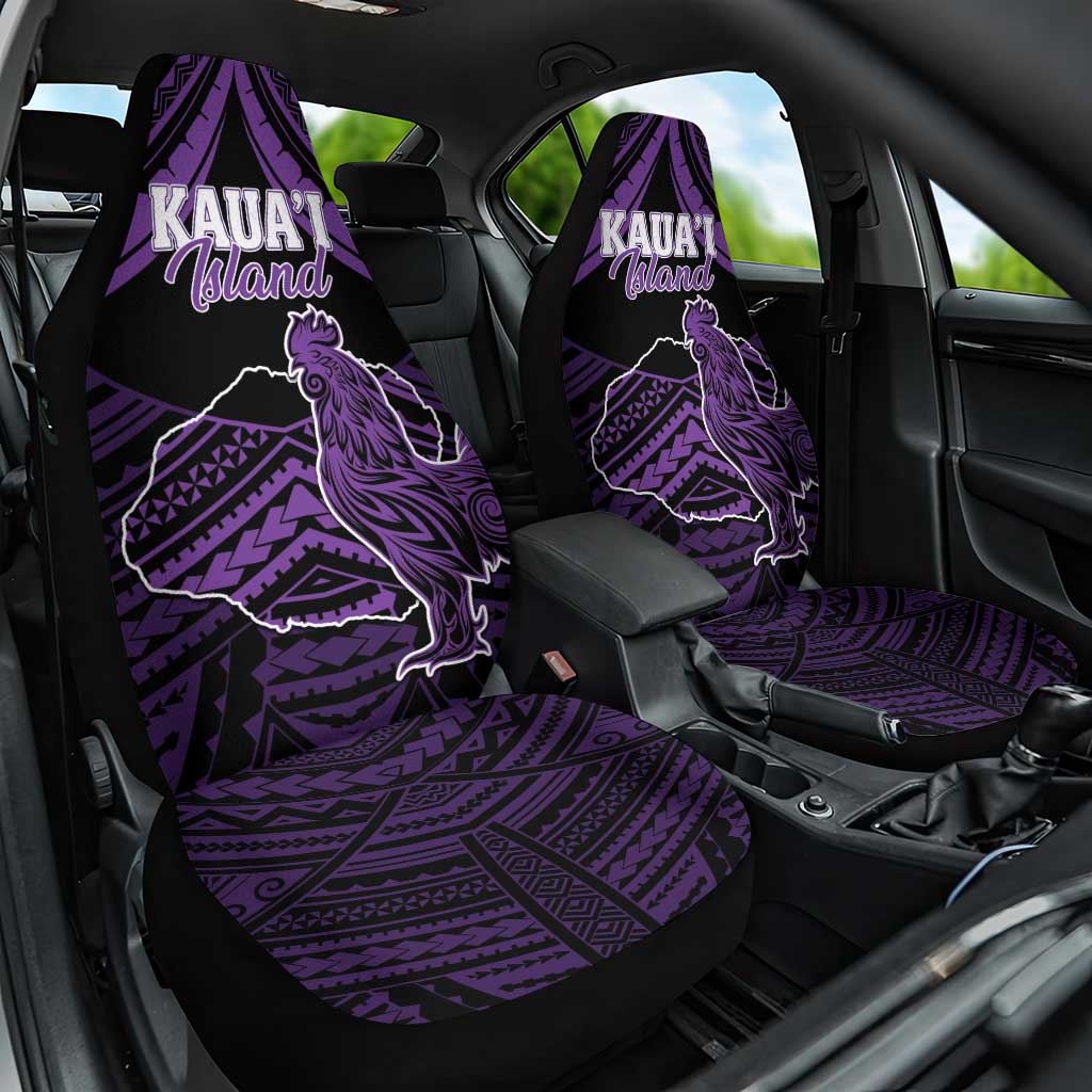 Hawaii Kauai Island Car Seat Cover Rooster Tribal Tattoo Simple Style