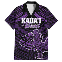 Personalised Hawaii Kauai Island Family Matching Long Sleeve Bodycon Dress and Hawaiian Shirt Rooster Tribal Tattoo Simple Style LT05 Dad's Shirt - Short Sleeve Purple - Polynesian Pride