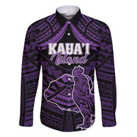 Personalised Hawaii Kauai Island Family Matching Mermaid Dress and Hawaiian Shirt Rooster Tribal Tattoo Simple Style LT05 Dad's Shirt - Long Sleeve Purple - Polynesian Pride