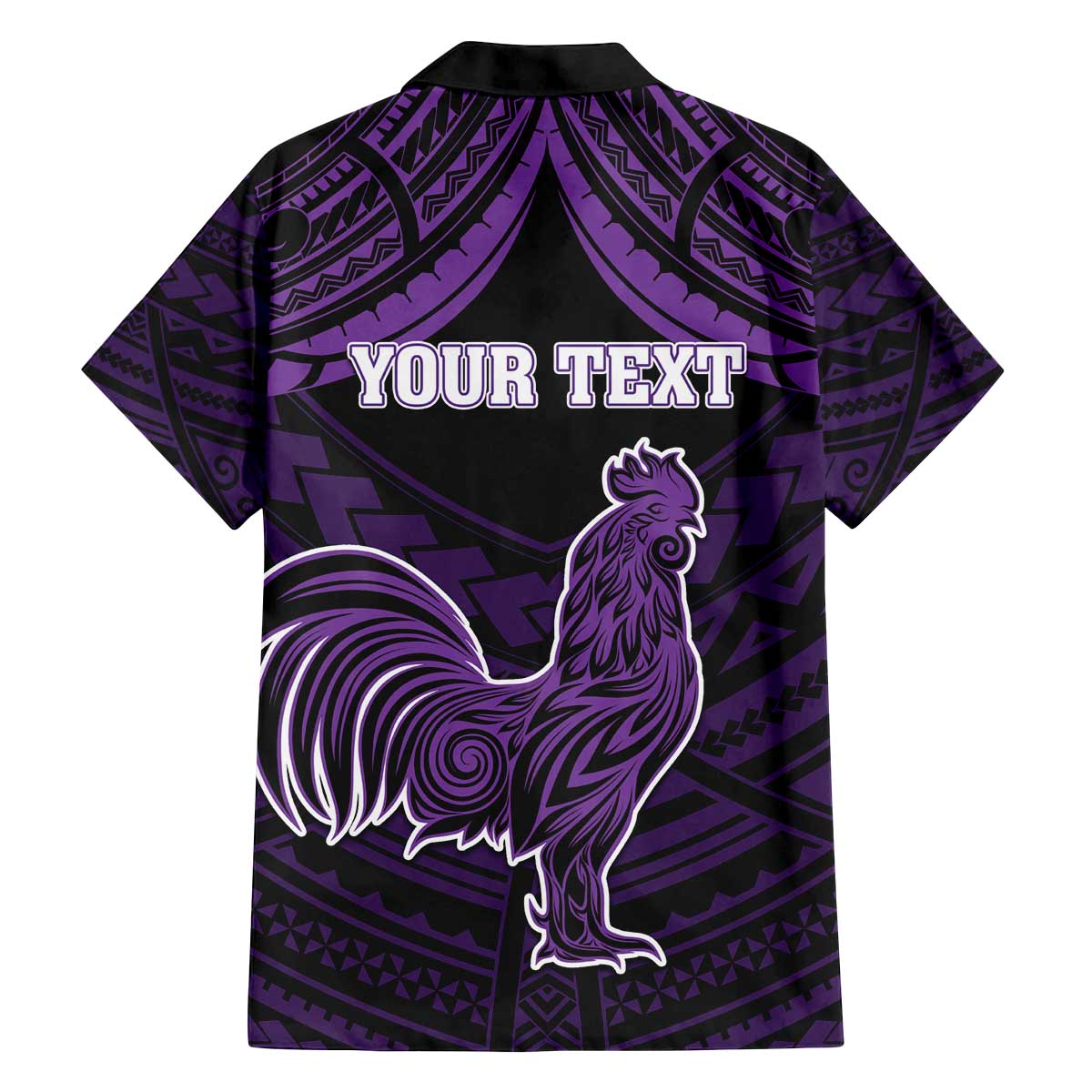 Personalised Hawaii Kauai Island Family Matching Puletasi and Hawaiian Shirt Rooster Tribal Tattoo Simple Style LT05 - Polynesian Pride