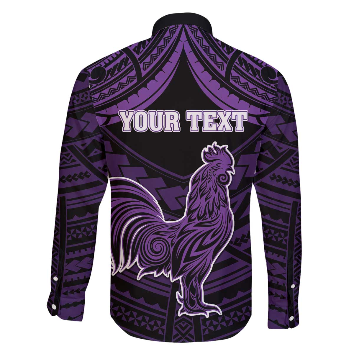 Personalised Hawaii Kauai Island Family Matching Puletasi and Hawaiian Shirt Rooster Tribal Tattoo Simple Style LT05 - Polynesian Pride