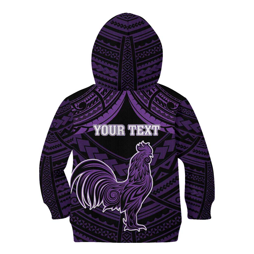 Personalised Hawaii Kauai Island Kid Hoodie Rooster Tribal Tattoo Simple Style