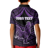 Personalised Hawaii Kauai Island Kid Polo Shirt Rooster Tribal Tattoo Simple Style