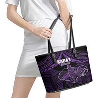 Hawaii Kauai Island Leather Tote Bag Rooster Tribal Tattoo Simple Style LT05 - Polynesian Pride