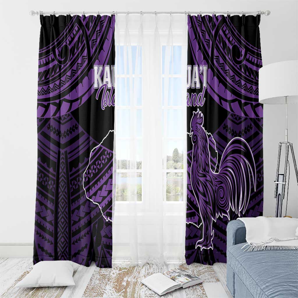 Hawaii Kauai Island Window Curtain Rooster Tribal Tattoo Simple Style