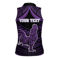 Personalised Hawaii Kauai Island Women Sleeveless Polo Shirt Rooster Tribal Tattoo Simple Style LT05 - Polynesian Pride