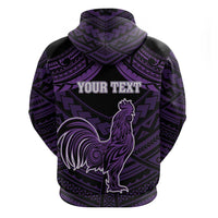 Personalised Hawaii Kauai Island Zip Hoodie Rooster Tribal Tattoo Simple Style
