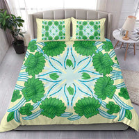 Cook Islands Tivaevae Quilt Bedding Set Beige - Polynesian Pride