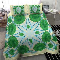 Cook Islands Tivaevae Quilt Bedding Set Beige - Polynesian Pride