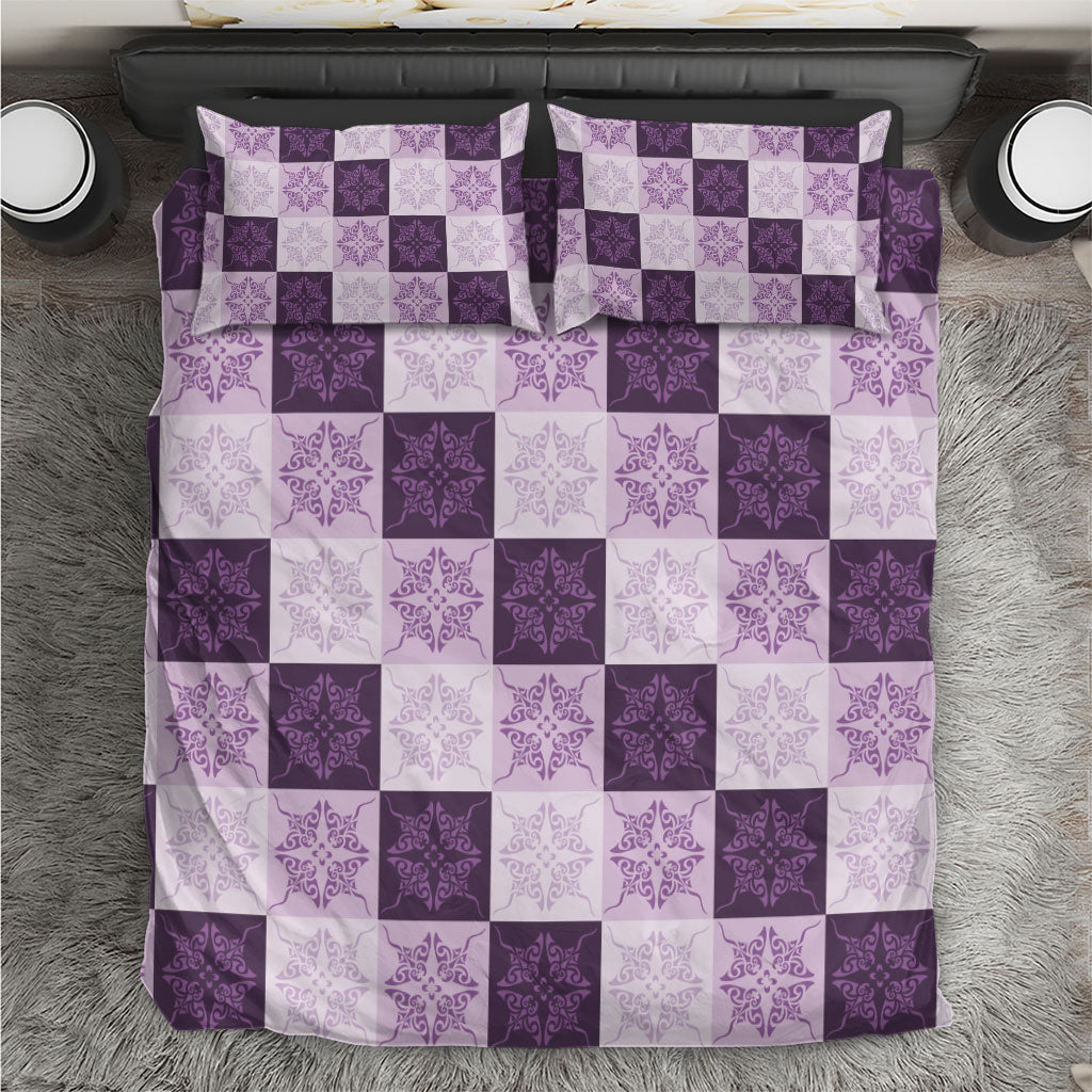 Lavender Manta Ray Hawaiian Quilt Motif Bedding Set LT05 Purple - Polynesian Pride