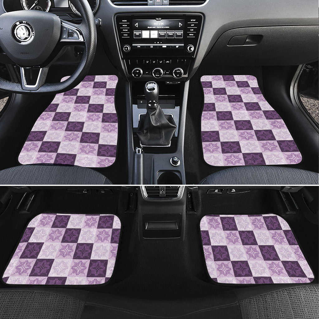 Lavender Manta Ray Hawaiian Quilt Motif Car Mats LT05 Set 4pcs Purple - Polynesian Pride
