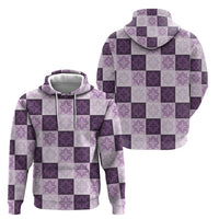 Lavender Manta Ray Hawaiian Quilt Motif Hoodie
