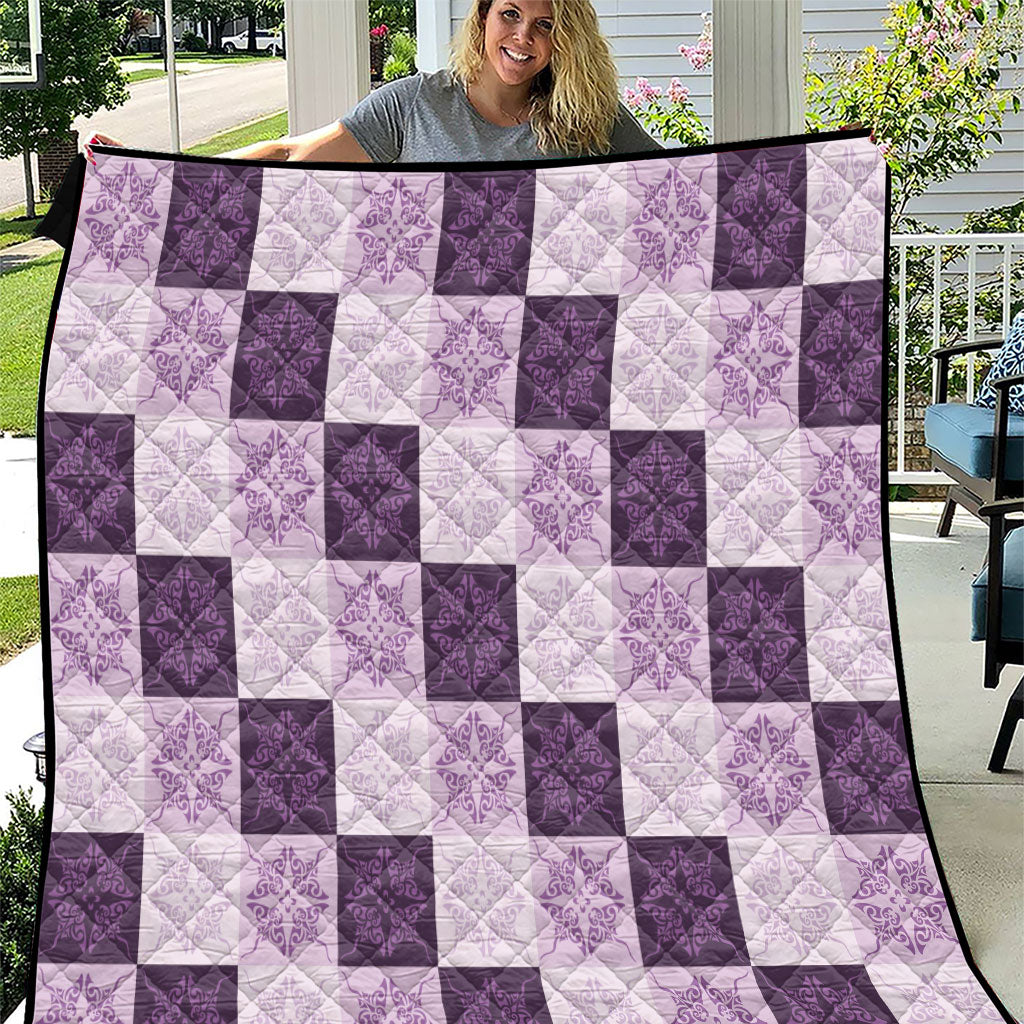 Lavender Manta Ray Hawaiian Quilt Motif Quilt LT05 Purple - Polynesian Pride