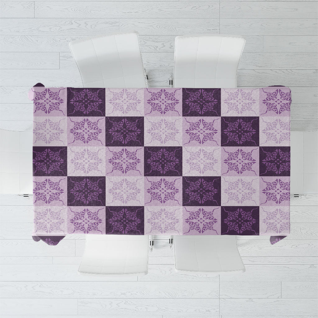Lavender Manta Ray Hawaiian Quilt Motif Tablecloth