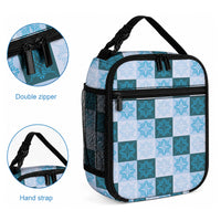 Cyan Manta Ray Hawaiian Quilt Motif Lunch Bag LT05 - Polynesian Pride