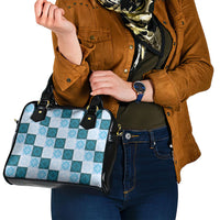Cyan Manta Ray Hawaiian Quilt Motif Shoulder Handbag