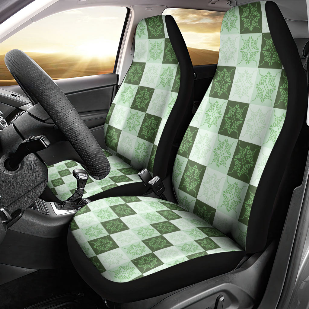 Sage Green Manta Ray Hawaiian Quilt Motif Car Seat Cover