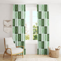 Sage Green Manta Ray Hawaiian Quilt Motif Window Curtain