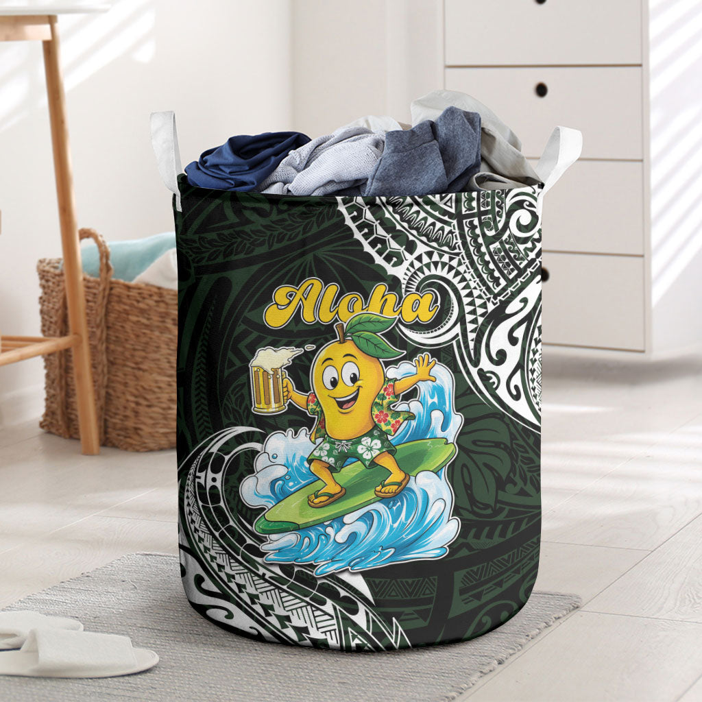 Aloha Hawaii Mango Surfing Laundry Basket Polynesian Style