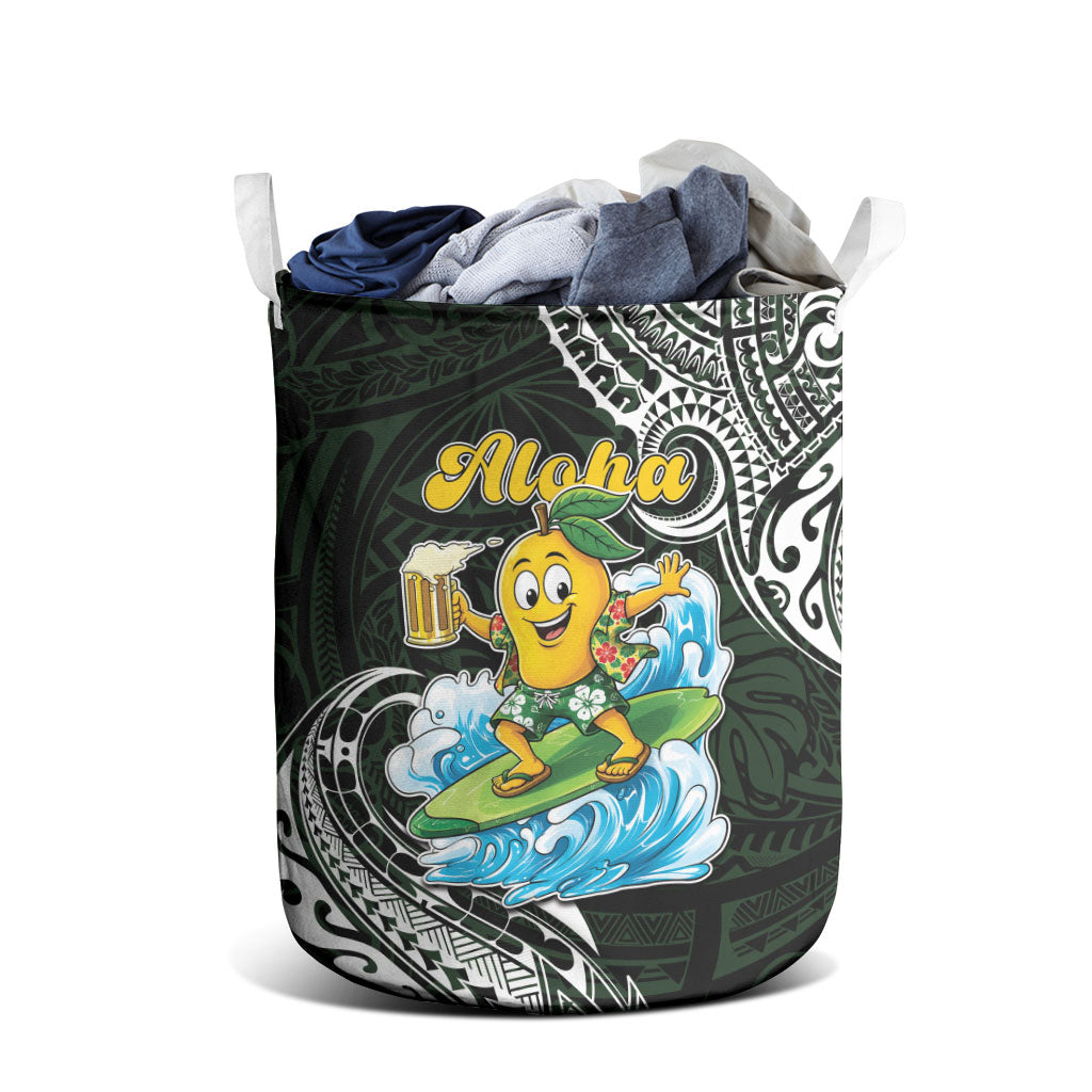 Aloha Hawaii Mango Surfing Laundry Basket Polynesian Style