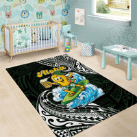 Aloha Hawaii Mango Surfing Area Rug Polynesian Style