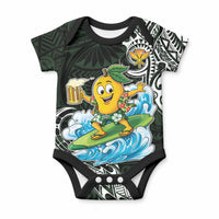 Aloha Hawaii Mango Surfing Baby Onesie Polynesian Style LT05 Black - Polynesian Pride