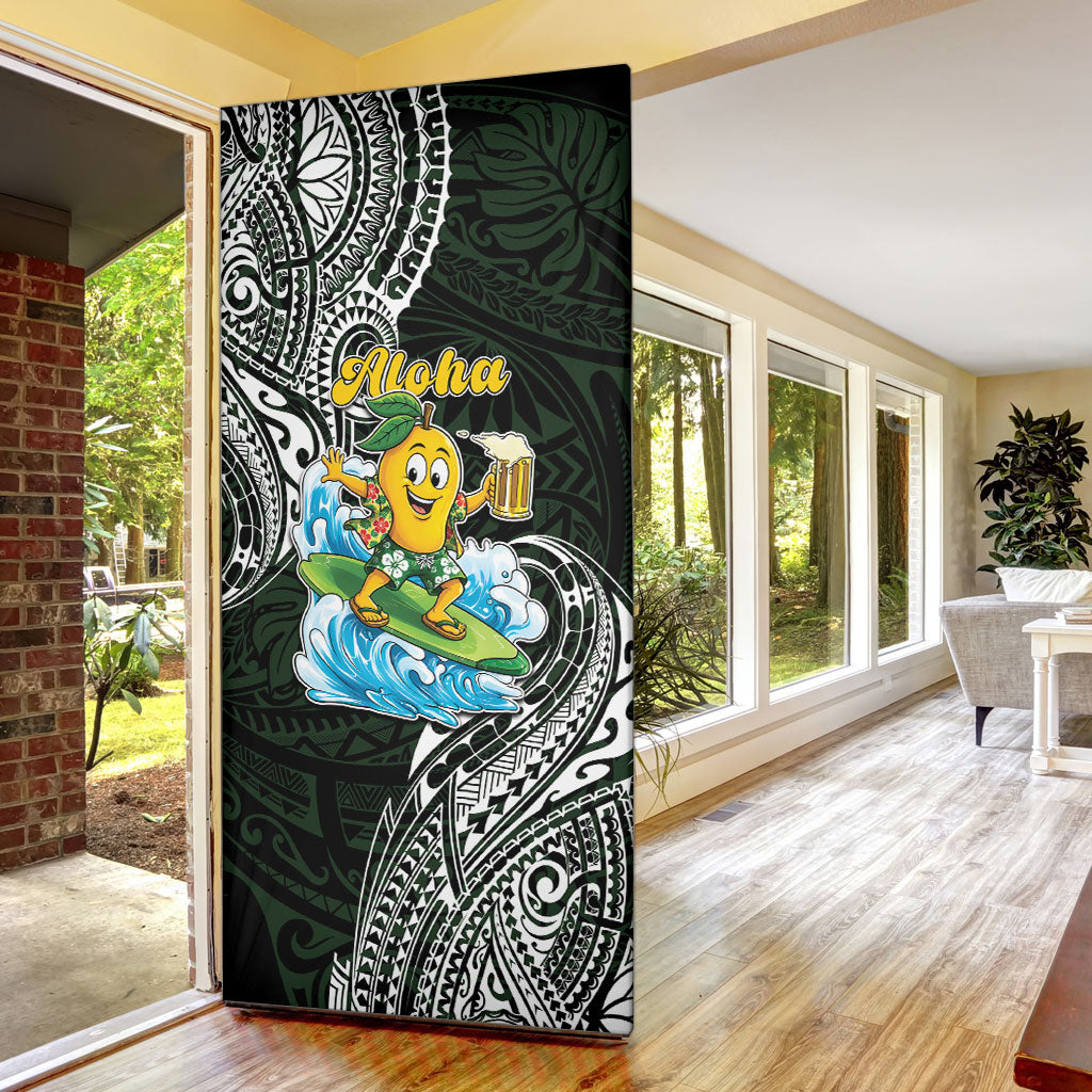 Aloha Hawaii Mango Surfing Door Cover Polynesian Style