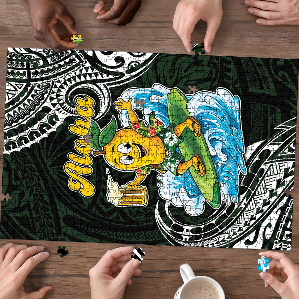 Aloha Hawaii Mango Surfing Puzzle Polynesian Style