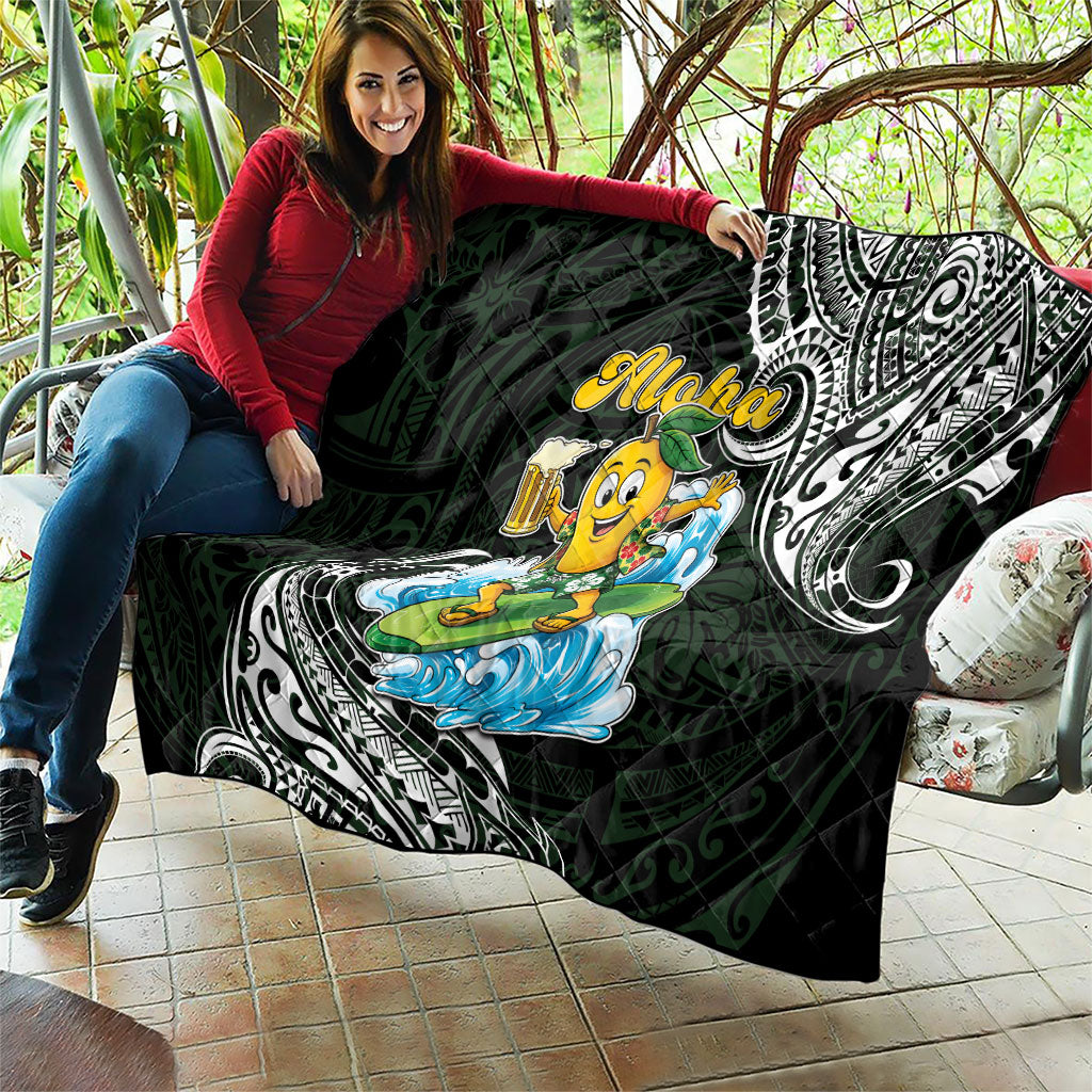 Aloha Hawaii Mango Surfing Quilt Polynesian Style