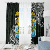Aloha Hawaii Mango Surfing Window Curtain Polynesian Style