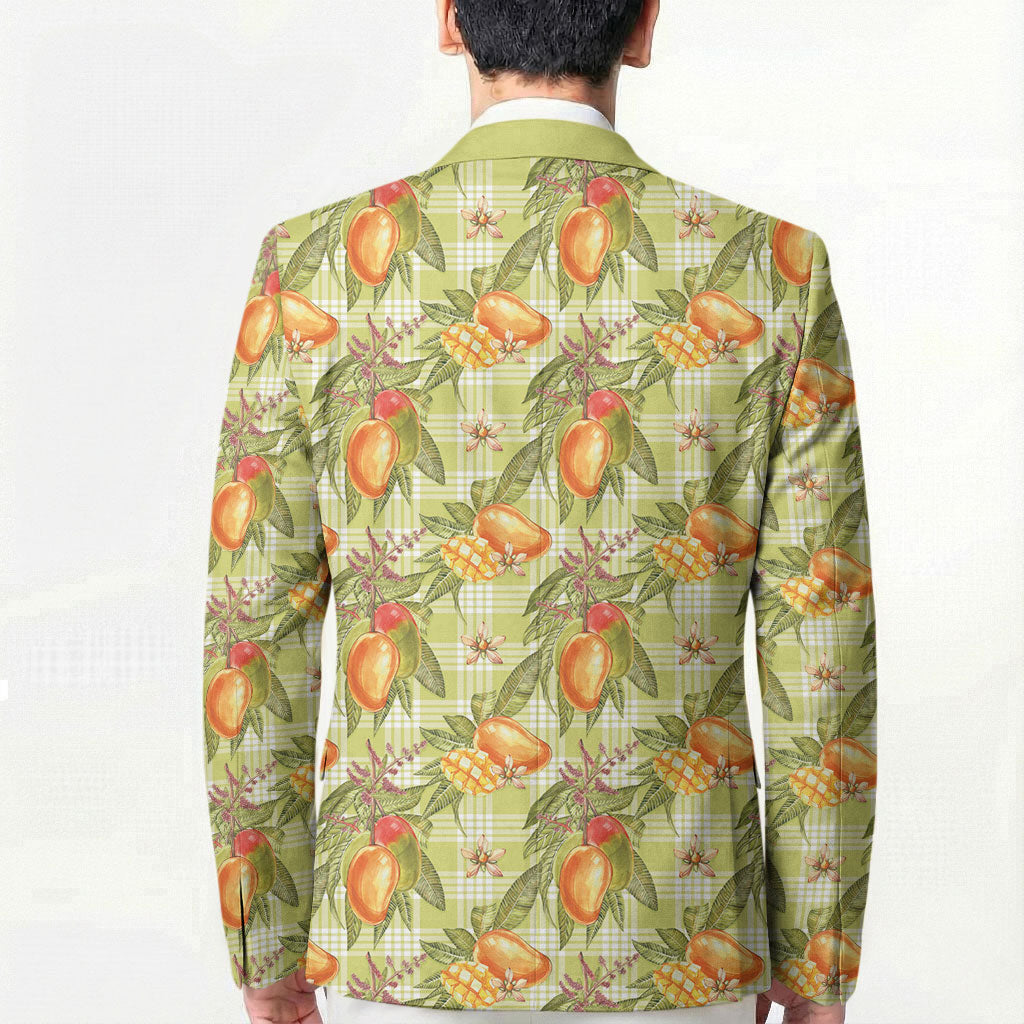 Vintage Hawaii Mango Blazer Yellow Green Hawaiian Palaka