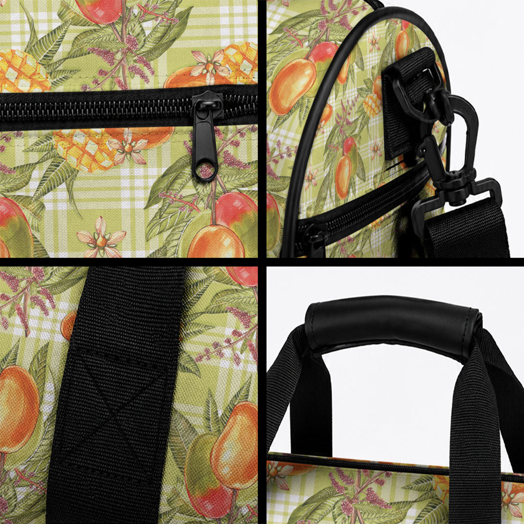 Vintage Hawaii Mango Duffle Bag Yellow Green Hawaiian Palaka LT05 - Polynesian Pride