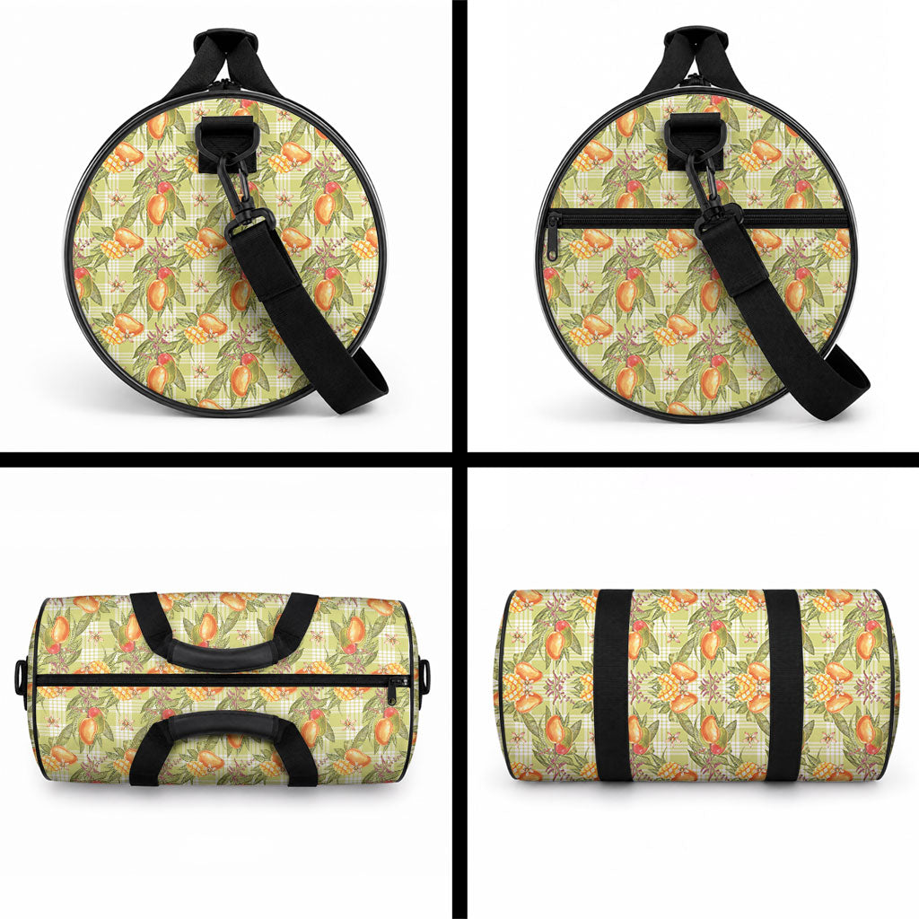 Vintage Hawaii Mango Duffle Bag Yellow Green Hawaiian Palaka LT05 - Polynesian Pride