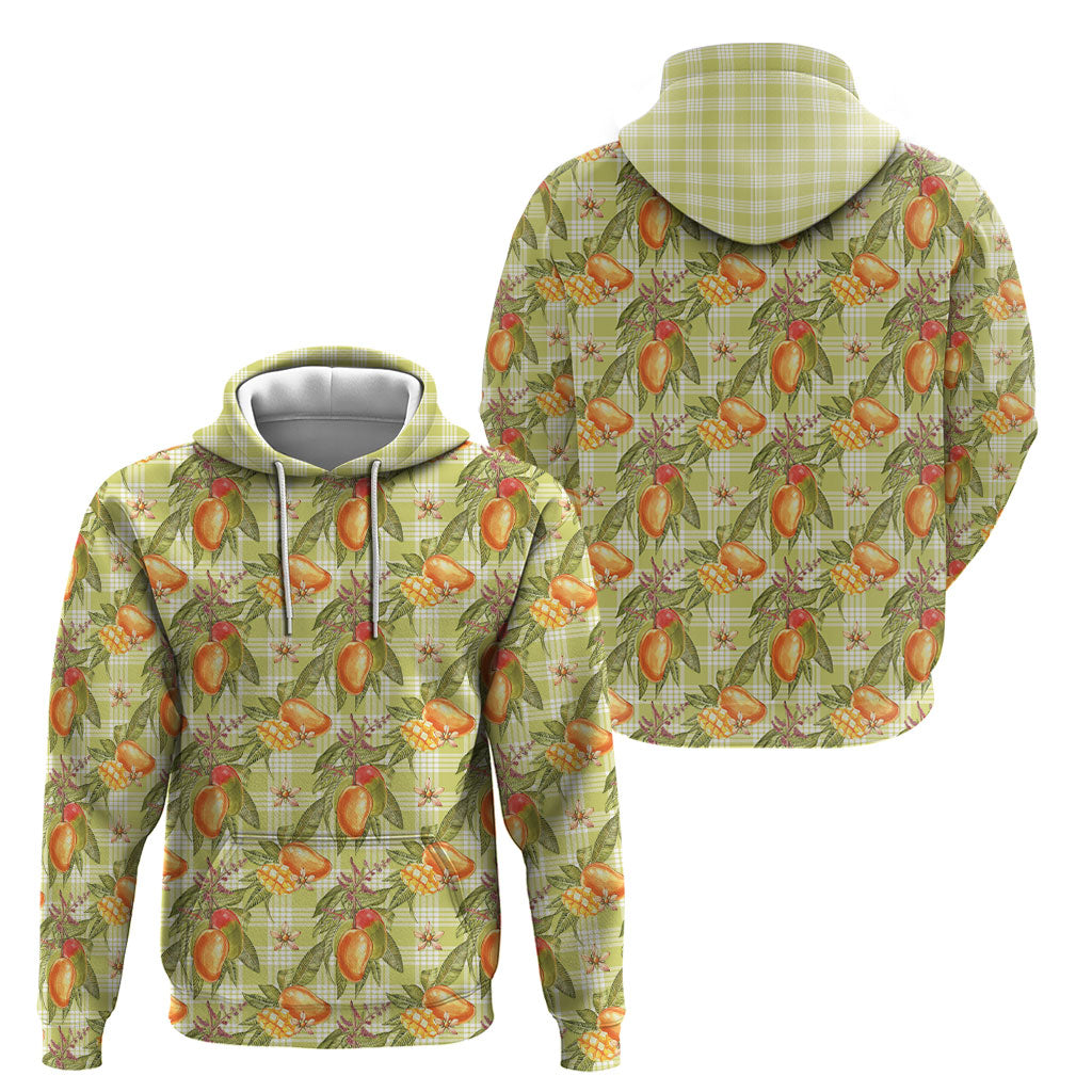 Vintage Hawaii Mango Hoodie Yellow Green Hawaiian Palaka