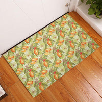 Vintage Hawaii Mango Rubber Doormat Yellow Green Hawaiian Palaka