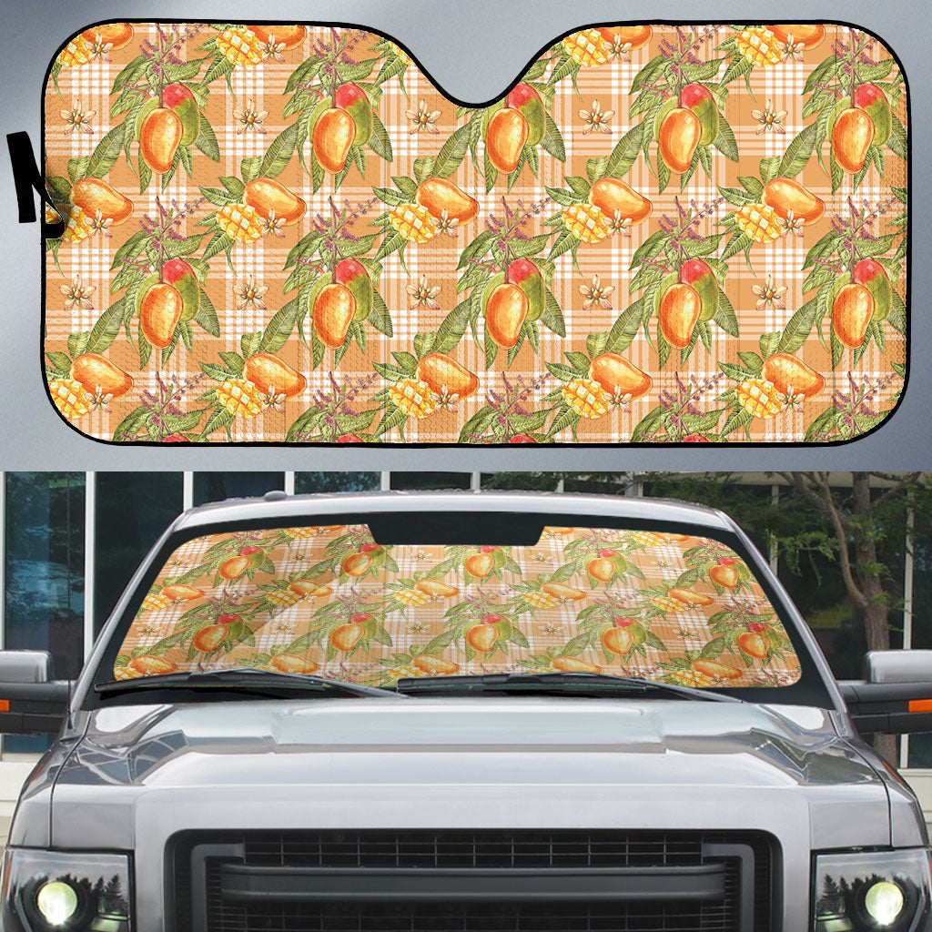 Vintage Hawaii Mango Auto Sun Shade Coral Hawaiian Palaka