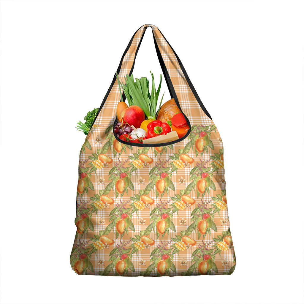 Vintage Hawaii Mango Grocery Bag Coral Hawaiian Palaka