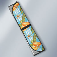 Vintage Hawaii Mango Auto Sun Shade Blue Hawaiian Palaka