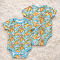 Vintage Hawaii Mango Baby Onesie Blue Hawaiian Palaka LT05 - Polynesian Pride