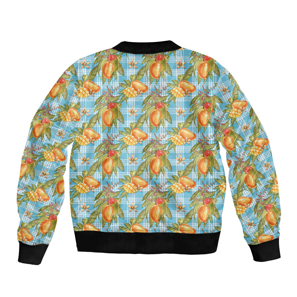 Vintage Hawaii Mango Bomber Jacket Blue Hawaiian Palaka