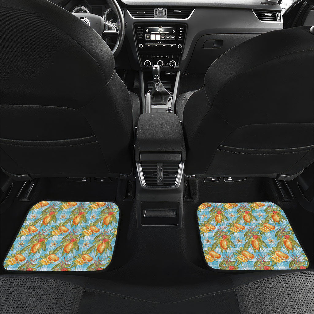 Vintage Hawaii Mango Car Mats Blue Hawaiian Palaka