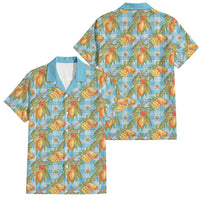 Vintage Hawaii Mango Family Matching Tank Maxi Dress and Hawaiian Shirt Blue Hawaiian Palaka