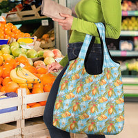 Vintage Hawaii Mango Grocery Bag Blue Hawaiian Palaka