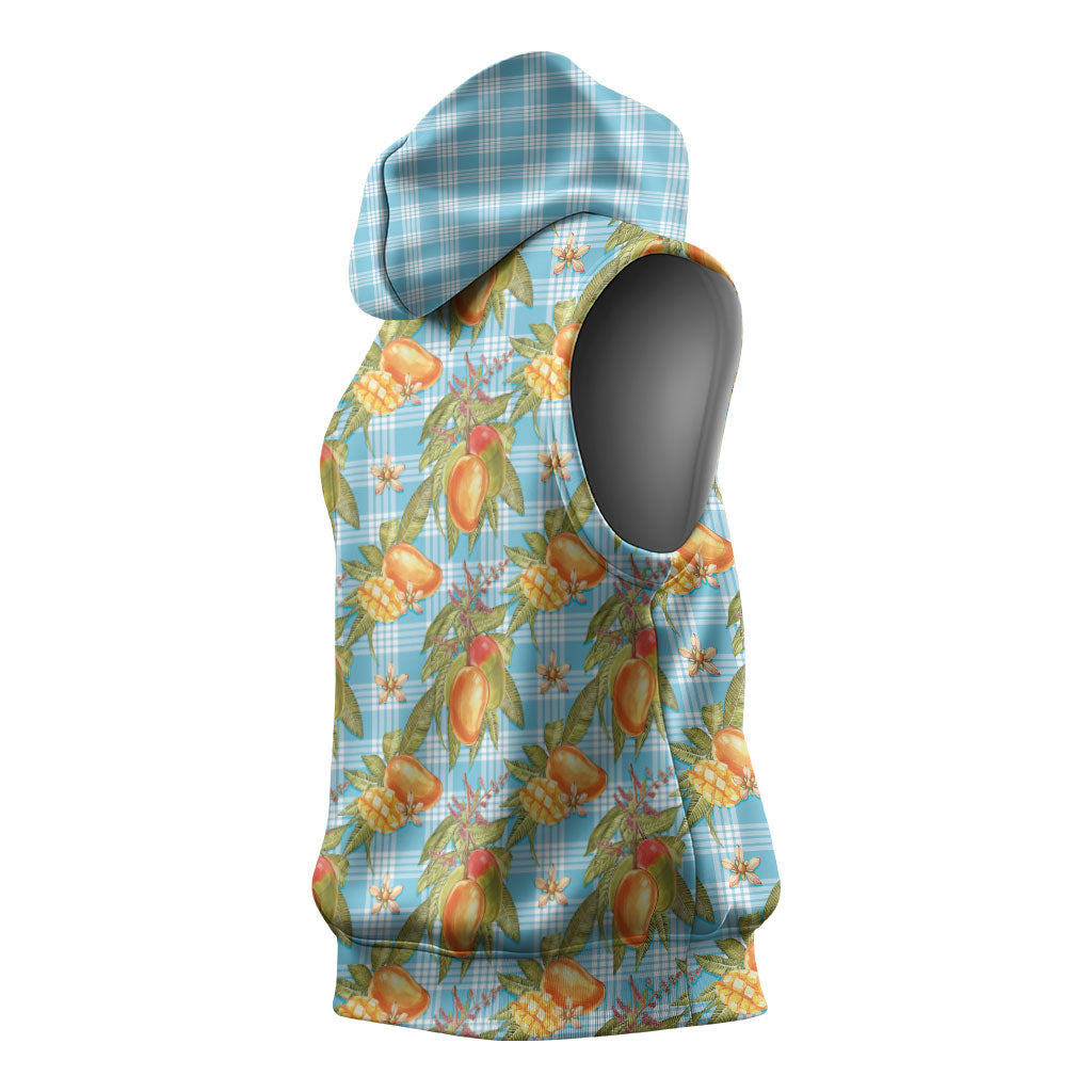 Vintage Hawaii Mango Sleeveless Hoodie Blue Hawaiian Palaka